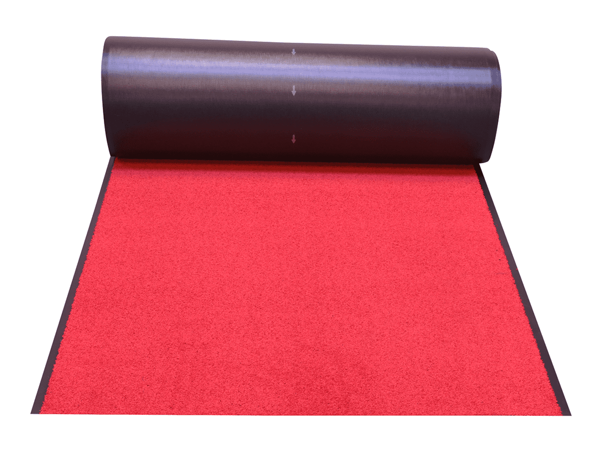 Rød løber lb. meter x 135 cm./bredde Poly/Vinyl