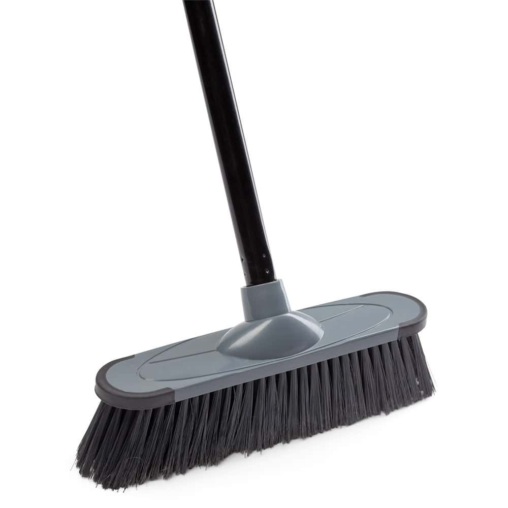 Polykost m.skaft sort/grå 118 cm.