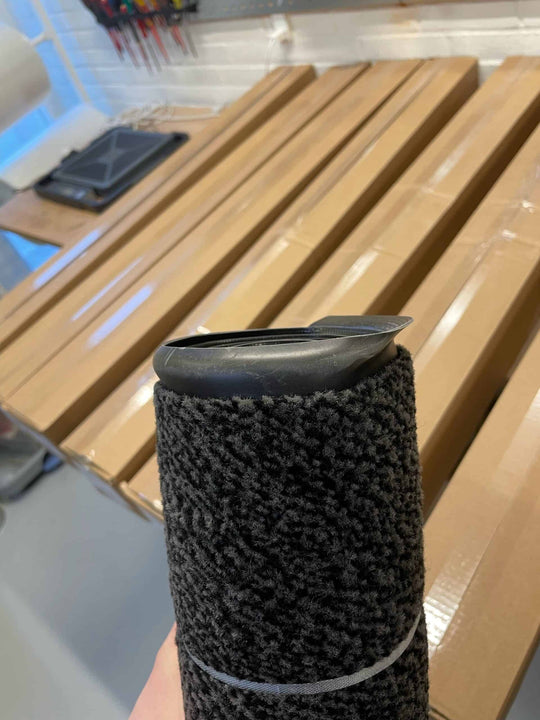 Måtte 120 x 180 cm. Økonomi sort/grå 2. sortering