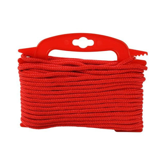 Flisesnor/trailersnor/ tørresnor -reb rød 20 m. 6mm. brudstyrke 70kg
