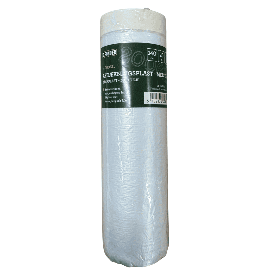 Afdækningsplast 24 stk.140 cm. X 20 m. med tapekant