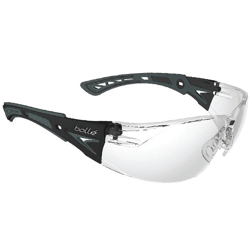 Bollé, Sikkerhedsbrille, klar RUSH+grå/sort