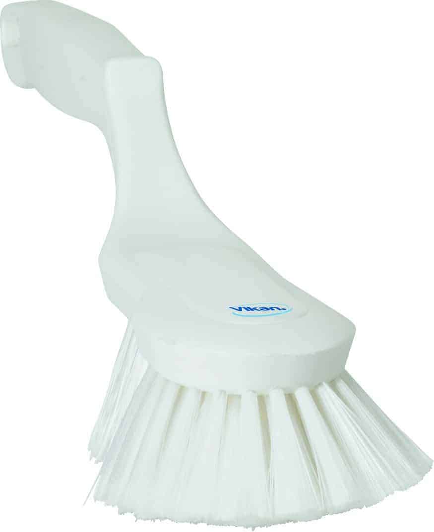 Ergonomisk håndbørste, blød, spaltede filamenter flere farver.