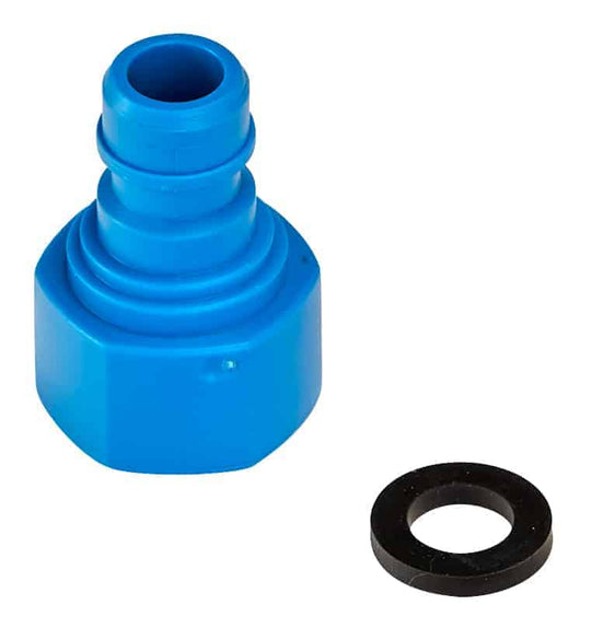 Håndbørste m/vandgennemløb og multikobling, hvid/blå 300 mm.