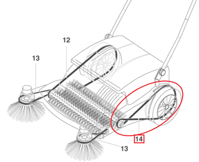 Alto rundrem Floortec 380 kort/venstre