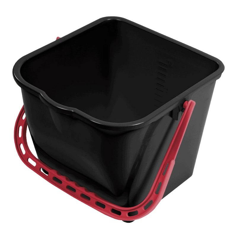 Gulvvaskespand 15 L. Sort med farvet hank