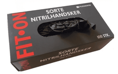 Fit-On Nitrilhandske sort PF 100 stk. S-XXL