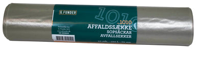 Affaldssække, klar kraftig kvalitet 70 my, 120 lt., 1 rll./10 stk.
