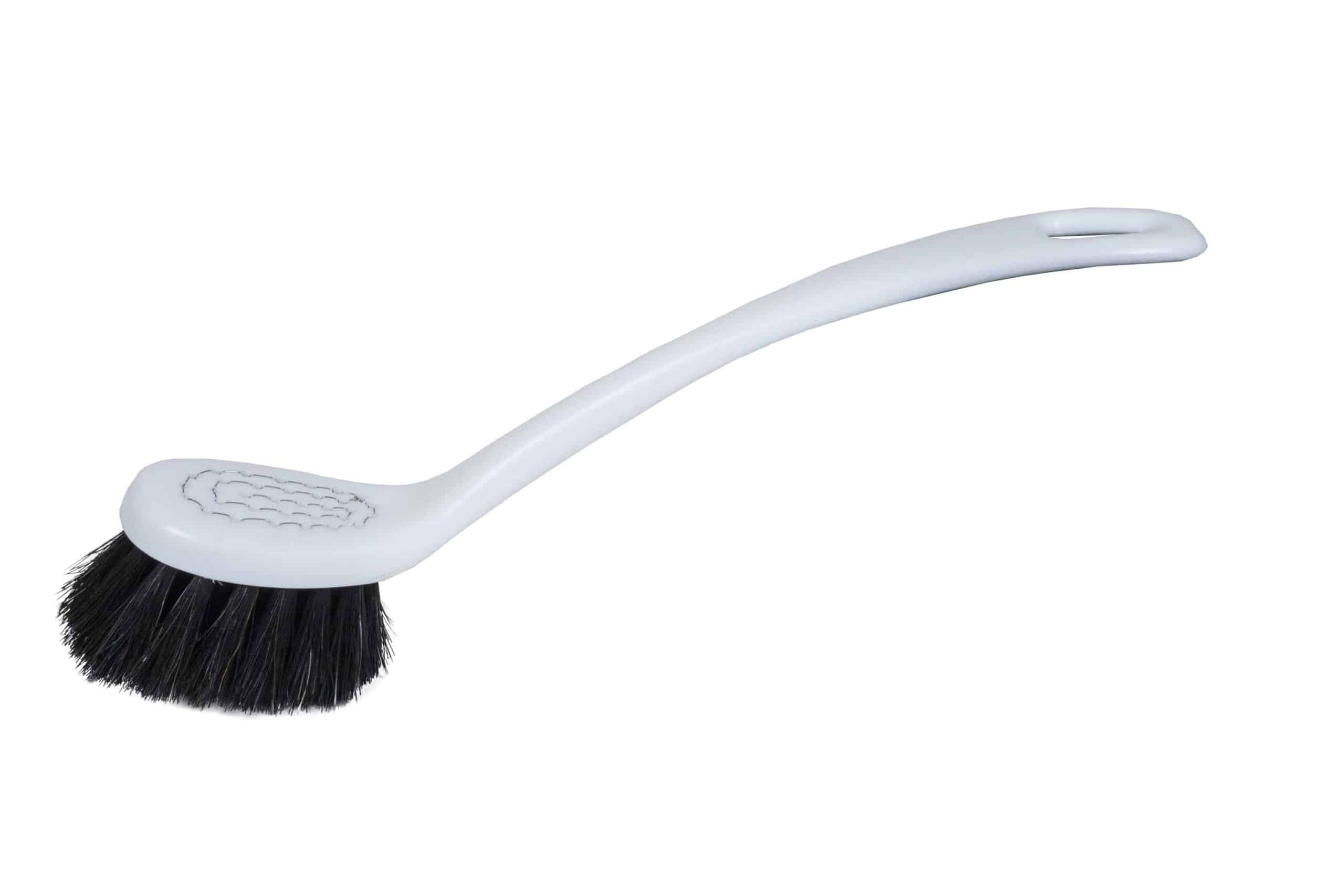 Opvaskebørste, plast/hestehår, håndbundet, flere farver