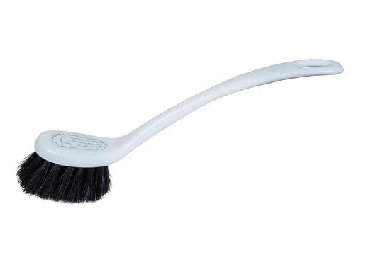 Opvaskebørste, plast/hestehår, håndbundet, flere farver