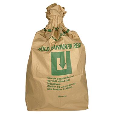 Affaldssæk brun papir 110l 70x95/25 cm, 2 lag