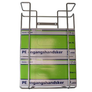 Handskedispenser i rustfri stål til 3 pk.