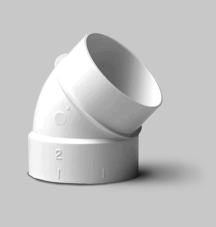 Bøjning 45° med nippel.