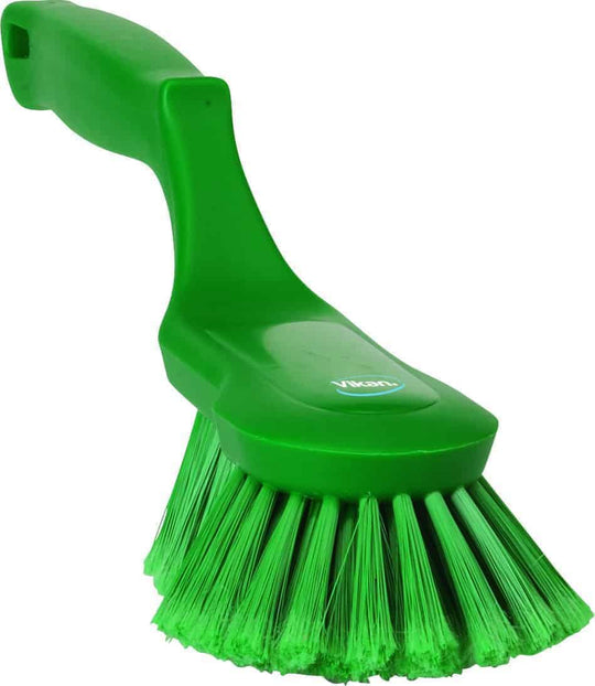 Ergonomisk håndbørste, blød, spaltede filamenter flere farver.