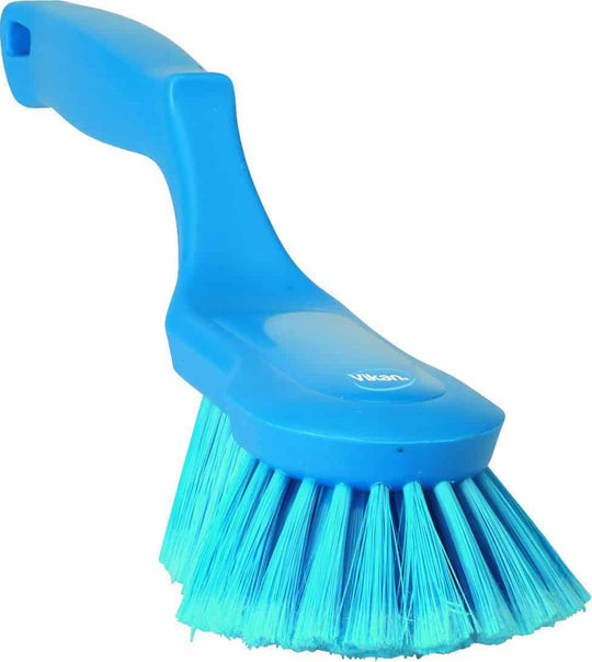 Ergonomisk håndbørste, blød, spaltede filamenter flere farver.