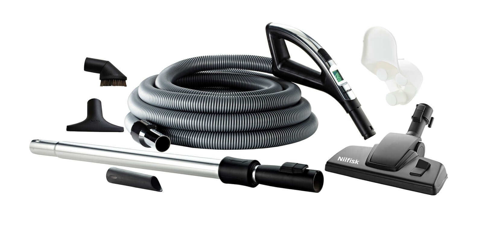 Nilfisk Alt-i-1, LCD Deluxe Centralstøvsuger 500 m2. TOPMODEL