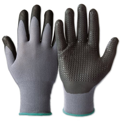 Sømløs polyamid handske m/nitrildotter str.9 og 10