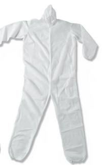 Støvdragt / engangsdragt / besøgsdragt med hætte og lynlås