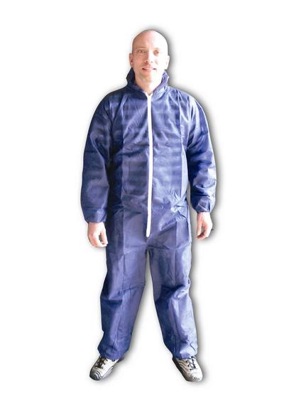 Engangsdragt m.hætte PP Marineblå flere str.