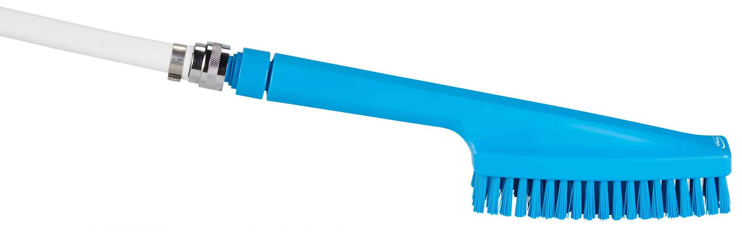 Håndbørste m/vandgennemløb og multikobling, hvid/blå 300 mm.