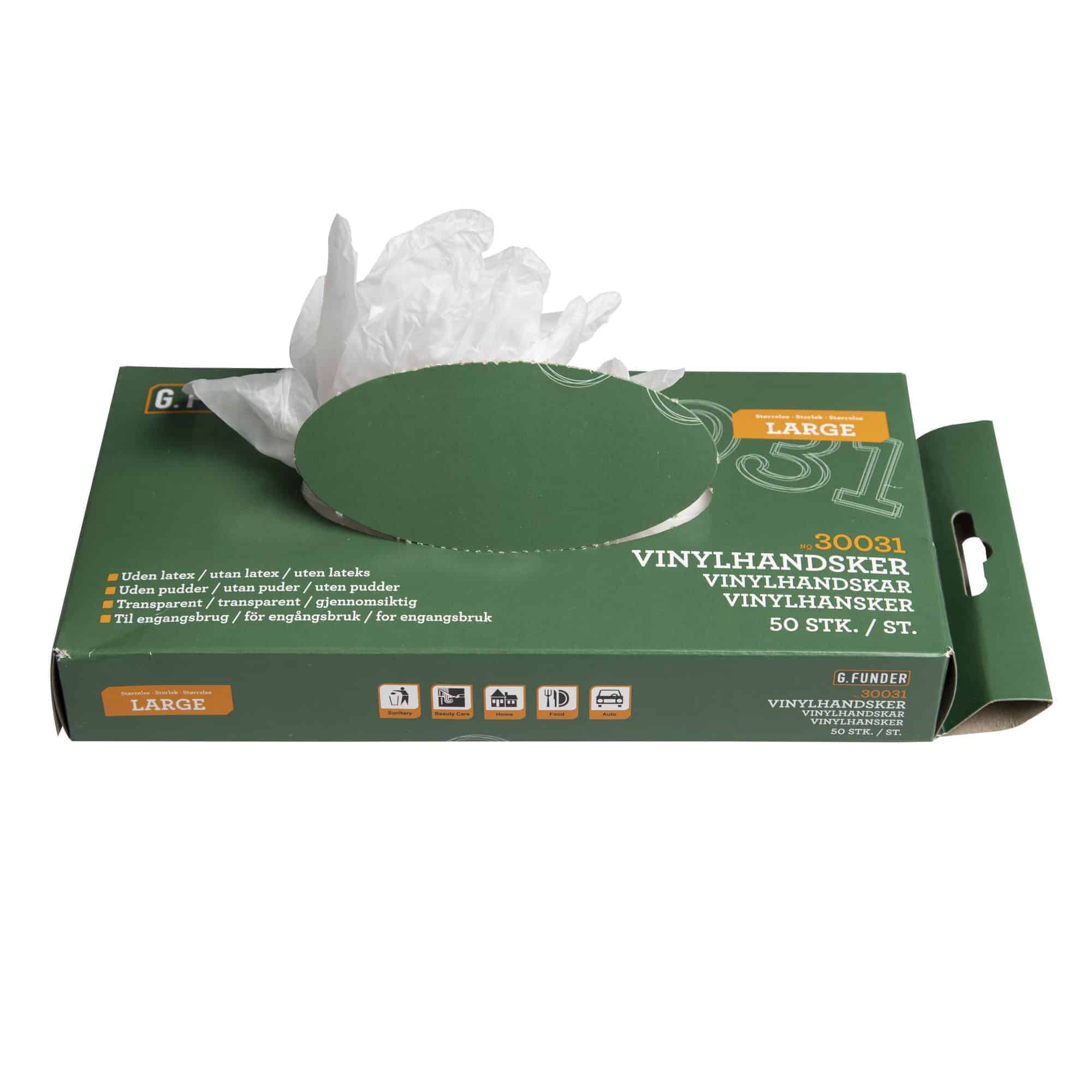 Vinylhandsker PF pk./50 stk. Kun str. M