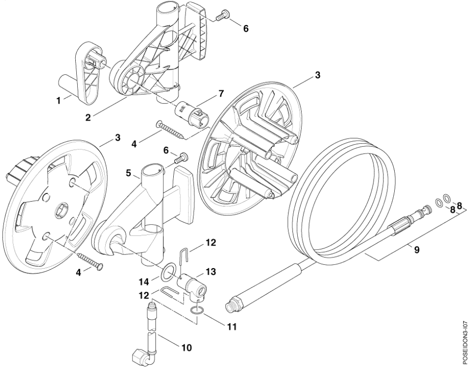 Alto slangerulle sæt Poseidon 3