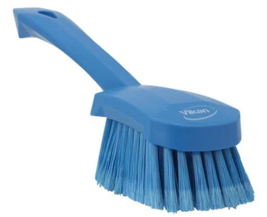 Vaskebørste .m.kort skaft 270 mm. blød, blå