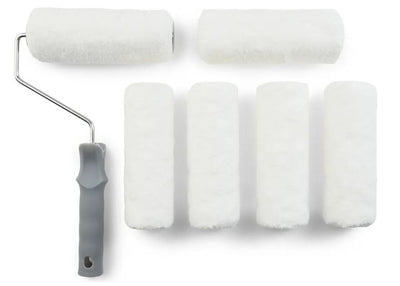 Rullesæt, 6 x 18 cm. microfiberrulle inkl. skaft m. prop