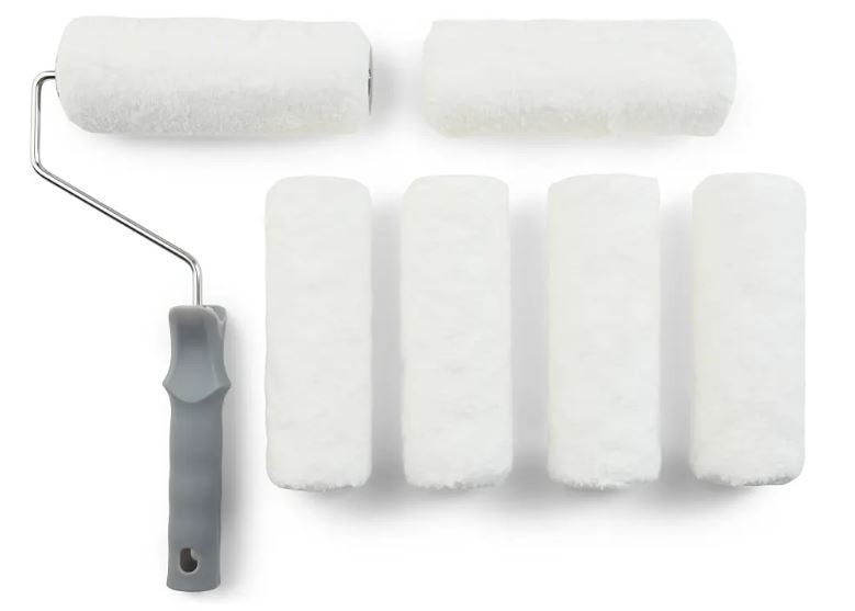 Rullesæt, 6 x 18 cm. microfiberrulle inkl. skaft m. prop