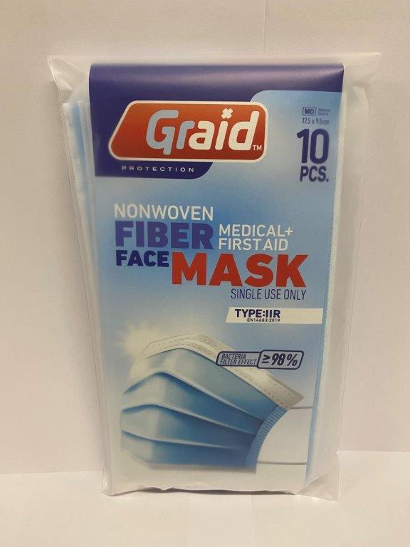 Medicinsk mundbind (pakke á 10 stk) TYPE IIR godkendt