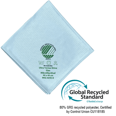Glasklud / stålklud UltraShine blå 40 x 40 cm. 50 g.