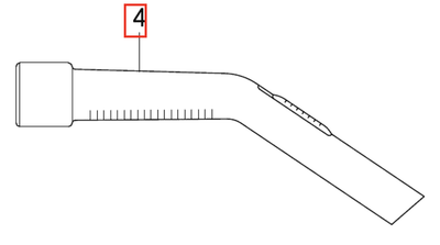 Håndtag bøjet rør plastik sort
