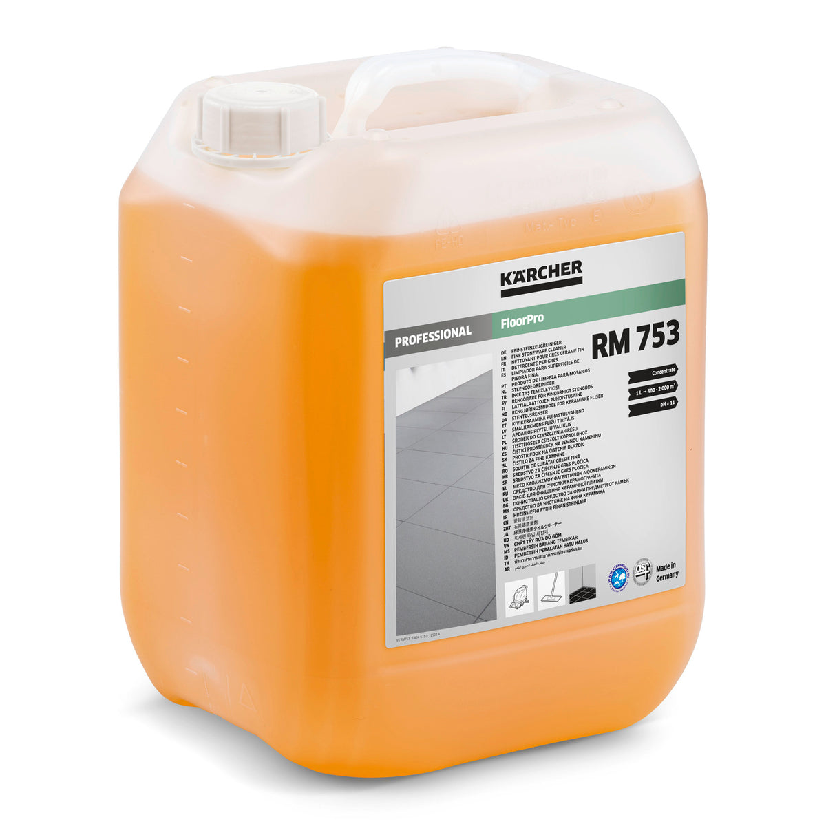 FloorPro rengøringsmiddel til keramiske fliser RM 753, 10l, 10l