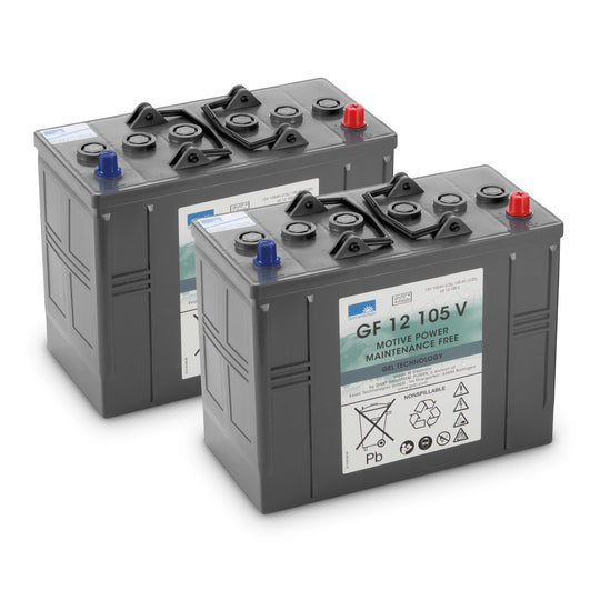 Batterisæt, 24 V, 105 Ah, vedligeholdelsesfri