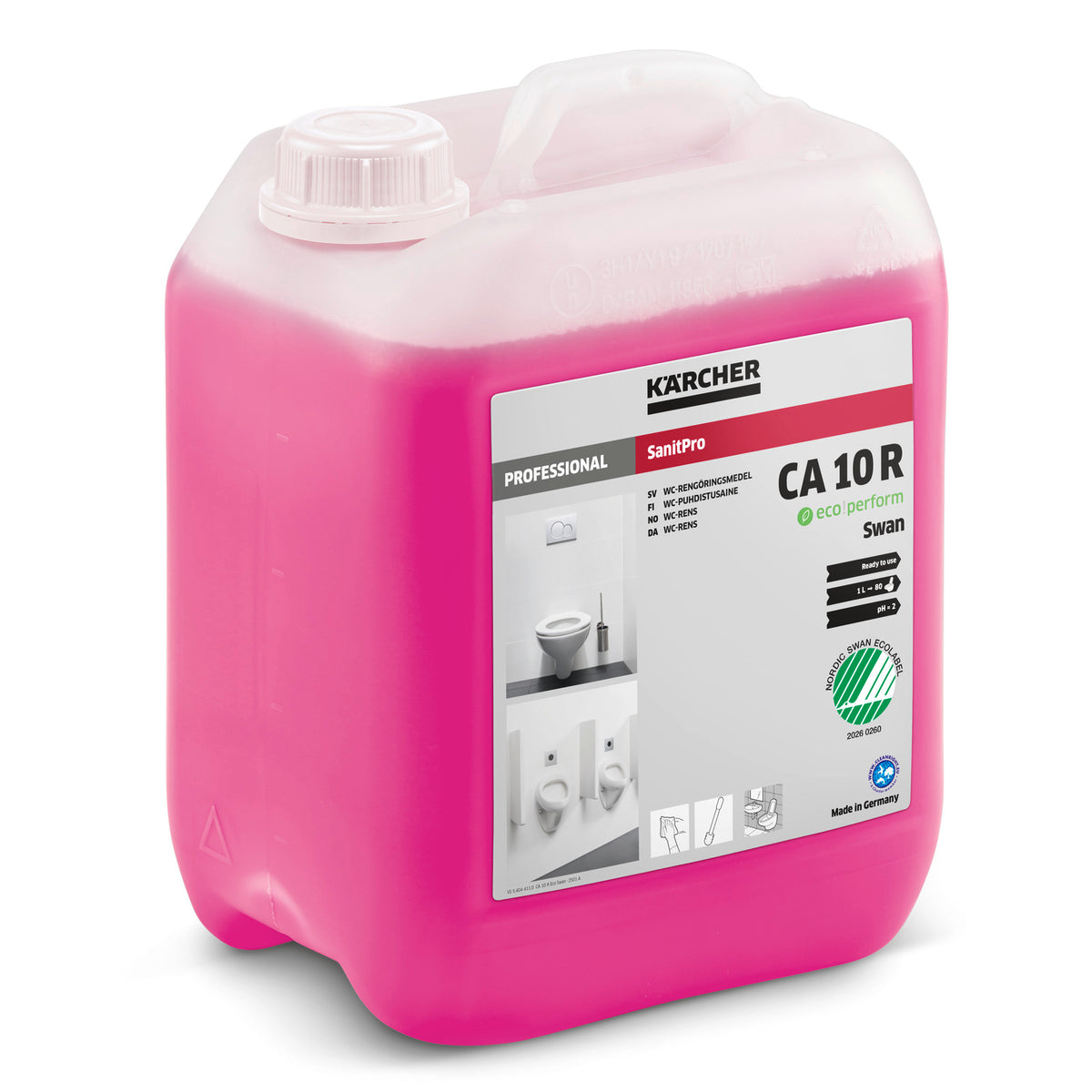 SanitPro WC-rens CA 10 R eco!perform, Svanemærket, 5l