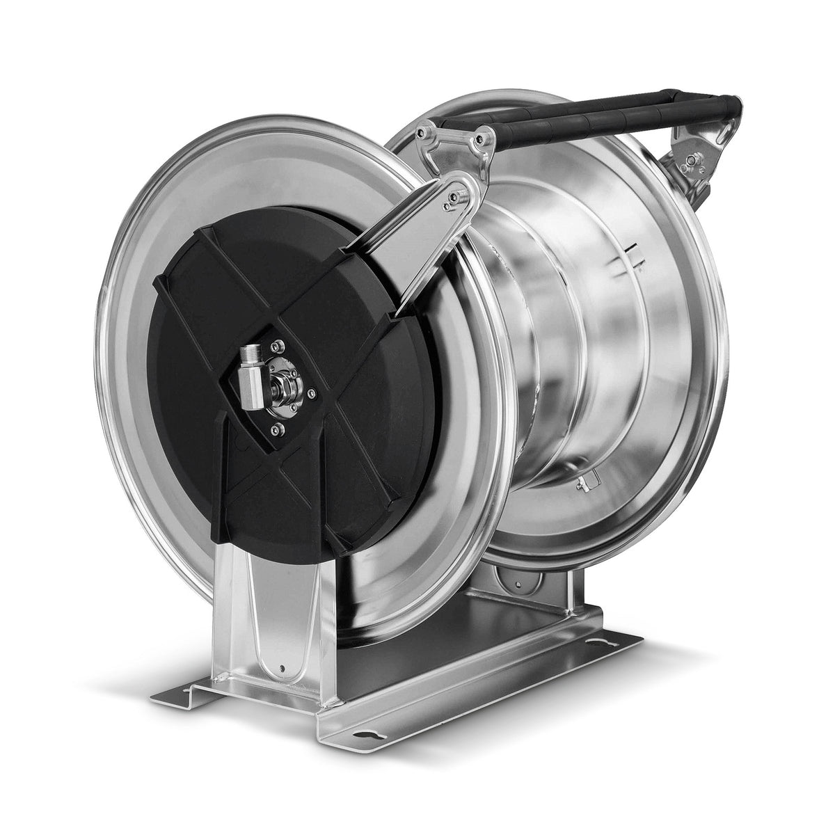 Automatisk slangetrommel rustfrit stål, 40 m
