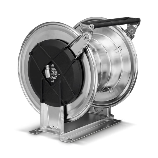 Automatisk slangetrommel rustfrit stål, 40 m