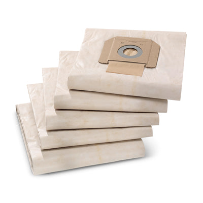 Papirfilterposer, 5 Stk., NT 48, NT 65, NT 70, NT 72, NT 75, NT 80, WET VAC
