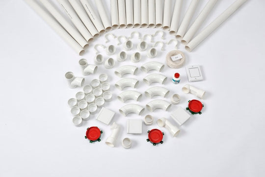 Rørpakke med 3 sugekontakter og rør