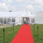 Måtte lb. meter x 90 cm./bredde Rød løber polystrå