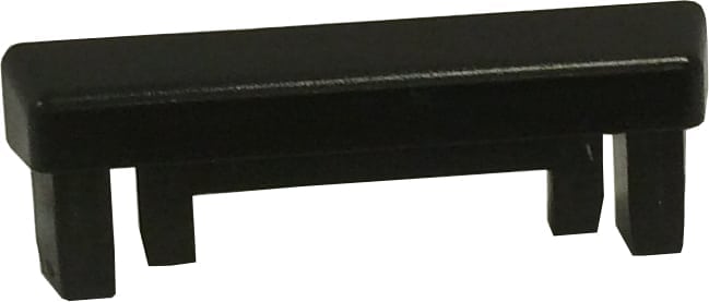 Endestykke til skinne, sort